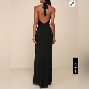 Lulus NWT medium Elegant Black Halter Maxi Dress